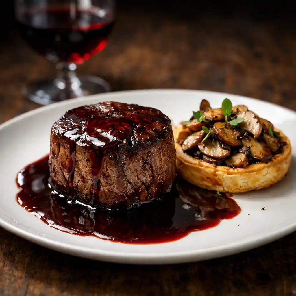 Filet de bœuf, jus au vin rouge, plat signature du chef